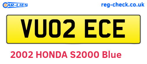 VU02ECE are the vehicle registration plates.
