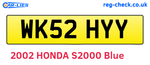 WK52HYY are the vehicle registration plates.