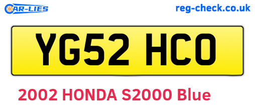 YG52HCO are the vehicle registration plates.