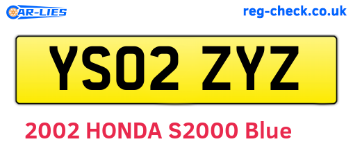 YS02ZYZ are the vehicle registration plates.