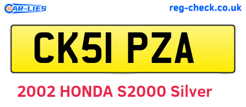 CK51PZA are the vehicle registration plates.