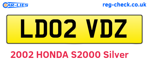 LD02VDZ are the vehicle registration plates.
