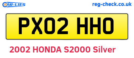 PX02HHO are the vehicle registration plates.