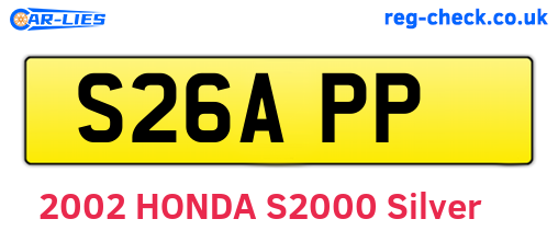 S26APP are the vehicle registration plates.