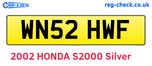 WN52HWF are the vehicle registration plates.