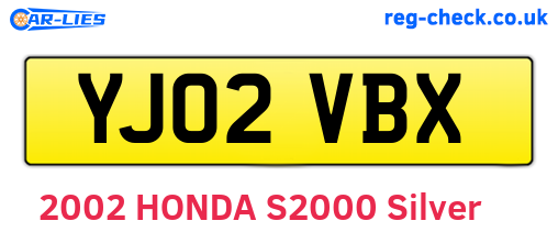YJ02VBX are the vehicle registration plates.