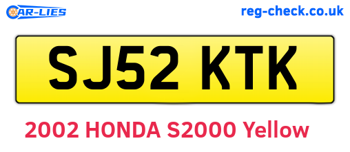 SJ52KTK are the vehicle registration plates.