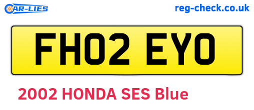 FH02EYO are the vehicle registration plates.
