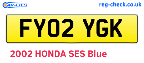 FY02YGK are the vehicle registration plates.