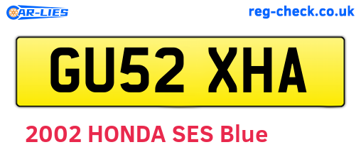GU52XHA are the vehicle registration plates.