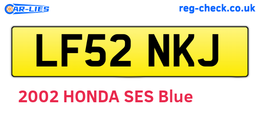 LF52NKJ are the vehicle registration plates.