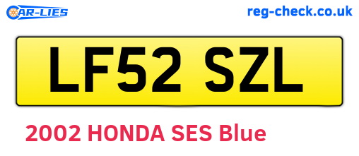 LF52SZL are the vehicle registration plates.
