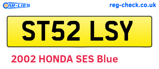 ST52LSY are the vehicle registration plates.