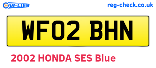 WF02BHN are the vehicle registration plates.