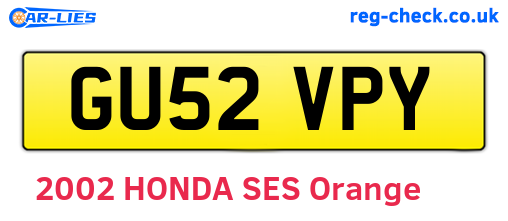 GU52VPY are the vehicle registration plates.