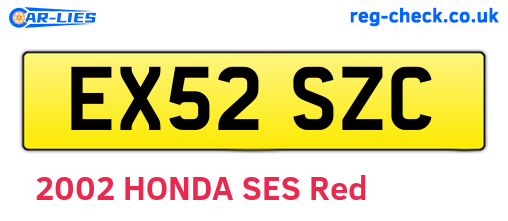 EX52SZC are the vehicle registration plates.