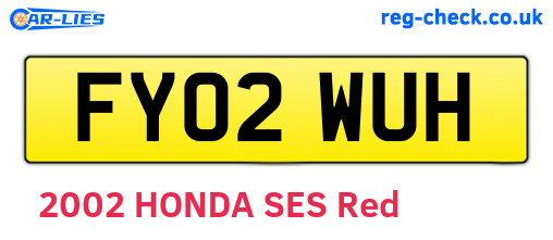 FY02WUH are the vehicle registration plates.