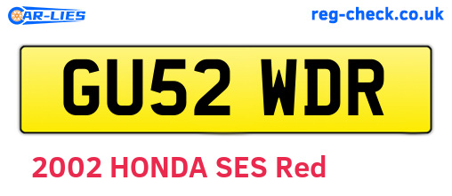 GU52WDR are the vehicle registration plates.