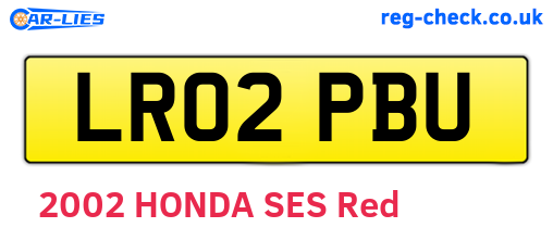 LR02PBU are the vehicle registration plates.