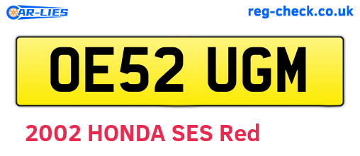 OE52UGM are the vehicle registration plates.