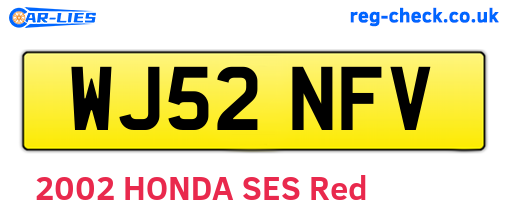WJ52NFV are the vehicle registration plates.