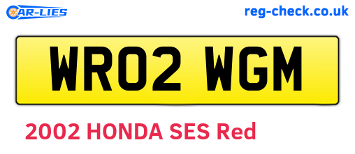 WR02WGM are the vehicle registration plates.