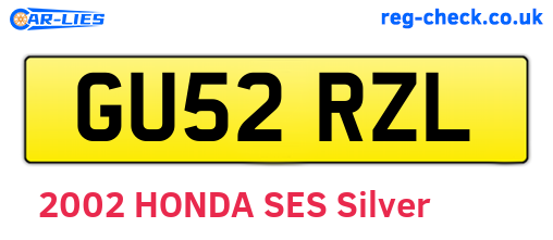 GU52RZL are the vehicle registration plates.