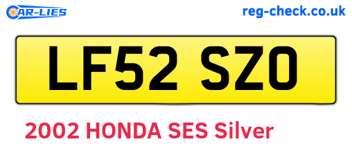 LF52SZO are the vehicle registration plates.