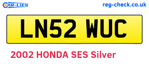 LN52WUC are the vehicle registration plates.