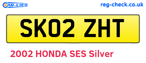 SK02ZHT are the vehicle registration plates.