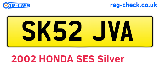 SK52JVA are the vehicle registration plates.