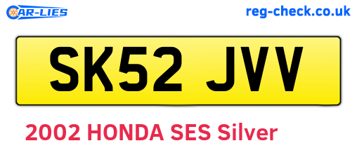 SK52JVV are the vehicle registration plates.