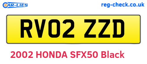 RV02ZZD are the vehicle registration plates.
