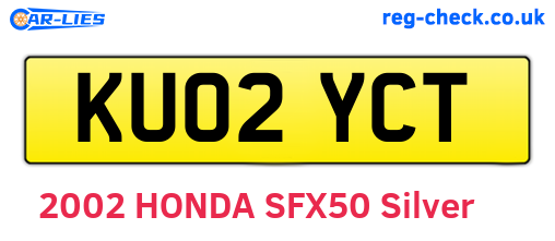 KU02YCT are the vehicle registration plates.