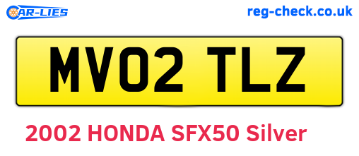 MV02TLZ are the vehicle registration plates.