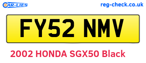 FY52NMV are the vehicle registration plates.