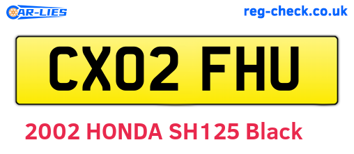CX02FHU are the vehicle registration plates.
