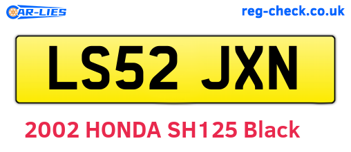 LS52JXN are the vehicle registration plates.