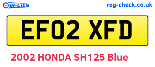 EF02XFD are the vehicle registration plates.