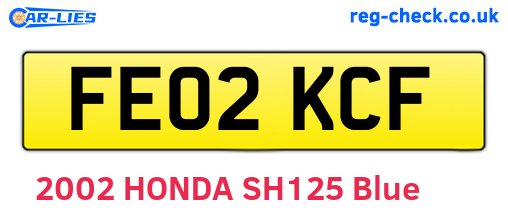 FE02KCF are the vehicle registration plates.