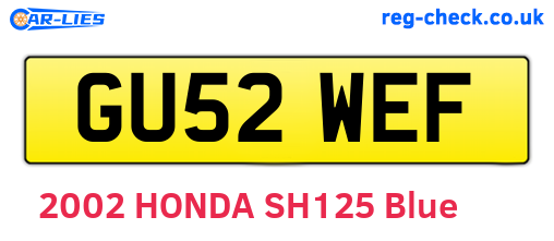 GU52WEF are the vehicle registration plates.
