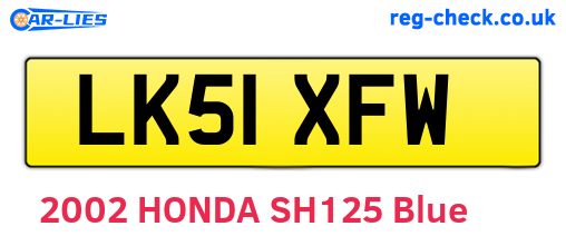 LK51XFW are the vehicle registration plates.