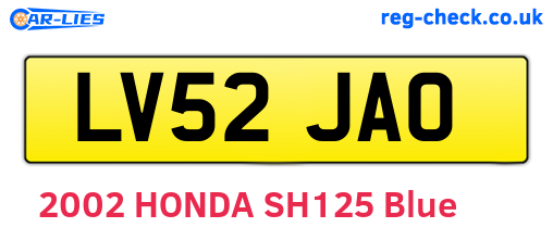 LV52JAO are the vehicle registration plates.