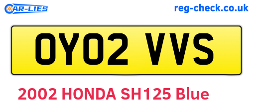 OY02VVS are the vehicle registration plates.