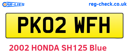 PK02WFH are the vehicle registration plates.