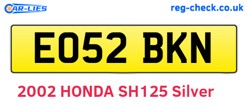EO52BKN are the vehicle registration plates.