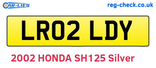 LR02LDY are the vehicle registration plates.