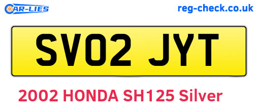 SV02JYT are the vehicle registration plates.