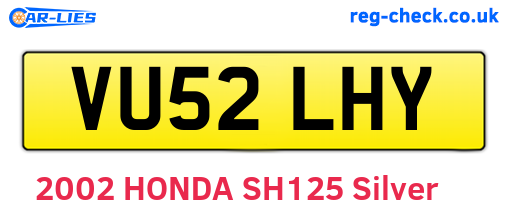 VU52LHY are the vehicle registration plates.