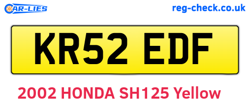 KR52EDF are the vehicle registration plates.